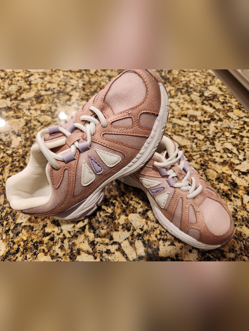 Free With Shoe Bundle Girl's Athletic Sneakers in Dusty Pink, Size 12C